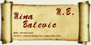 Mina Balević vizit kartica
